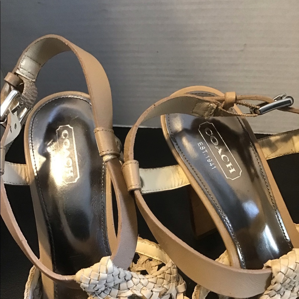 Coach Zany Woven Platform Sandal Shoes - Picture 11 of 13